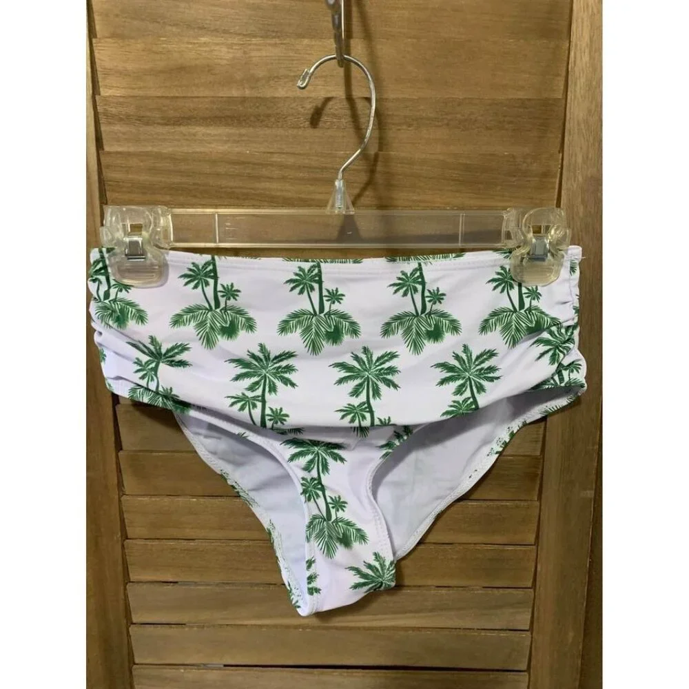 NWOT Tropical Bikini Bottom Vacation Summer Beach Girls Size 11-12 youth White